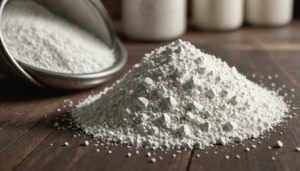 Close-up of fine white titanium dioxide powder