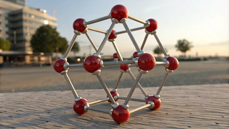Photorealistic representation of rutile TiO2 crystalline structure