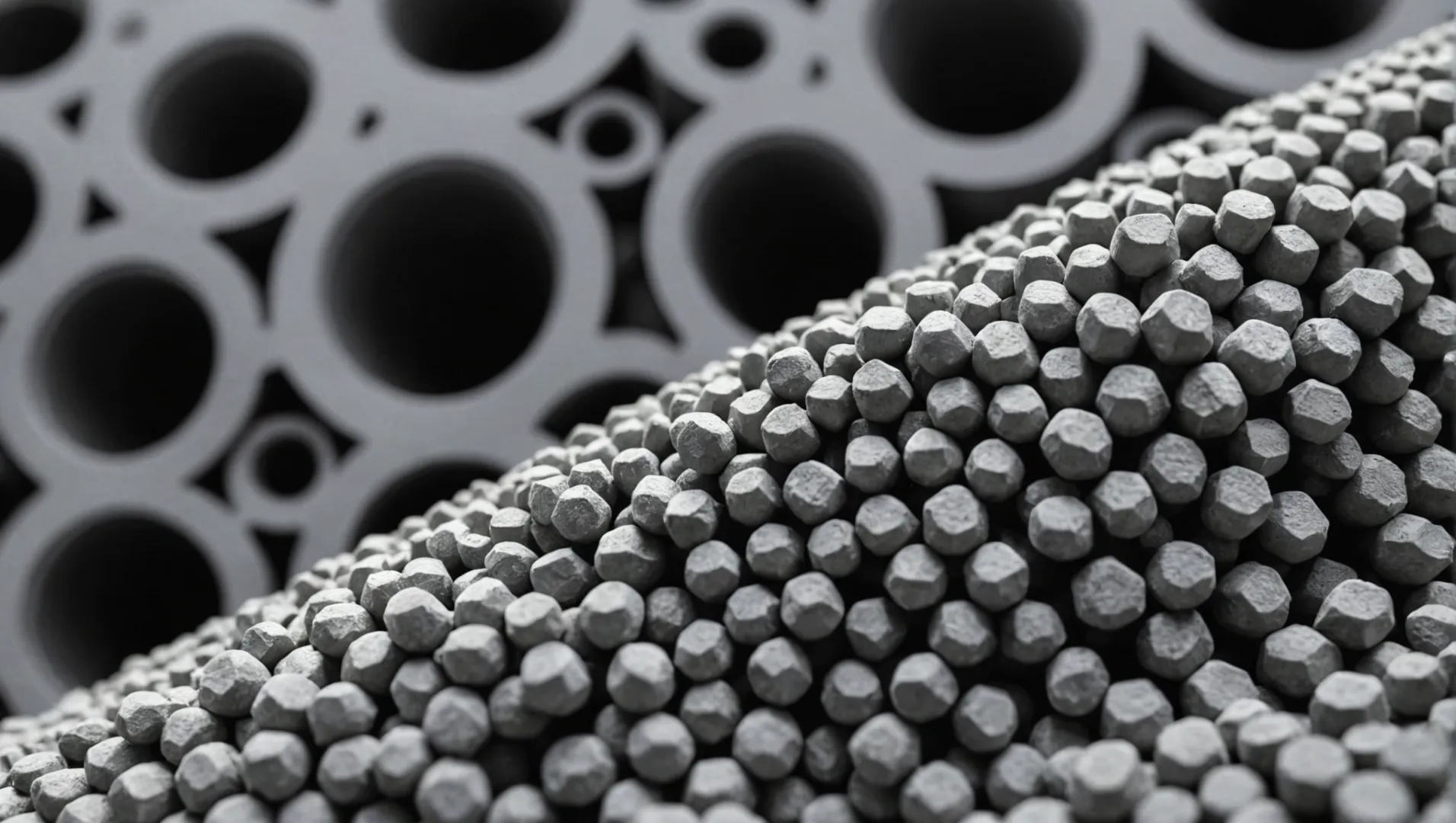 Close-up of TiO2 catalyst in an exhaust system, showcasing its high surface area and stability.