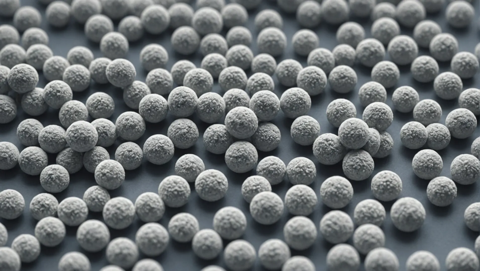 Close-up of TiO2 particles used as a catalyst in desulfurization.