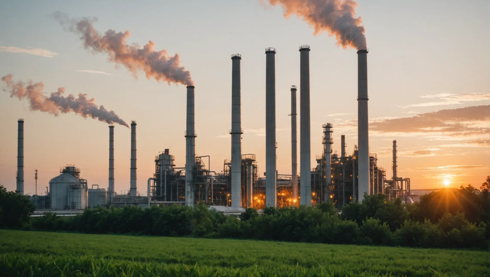Industrial refinery with titanium dioxide applications for environmental benefits