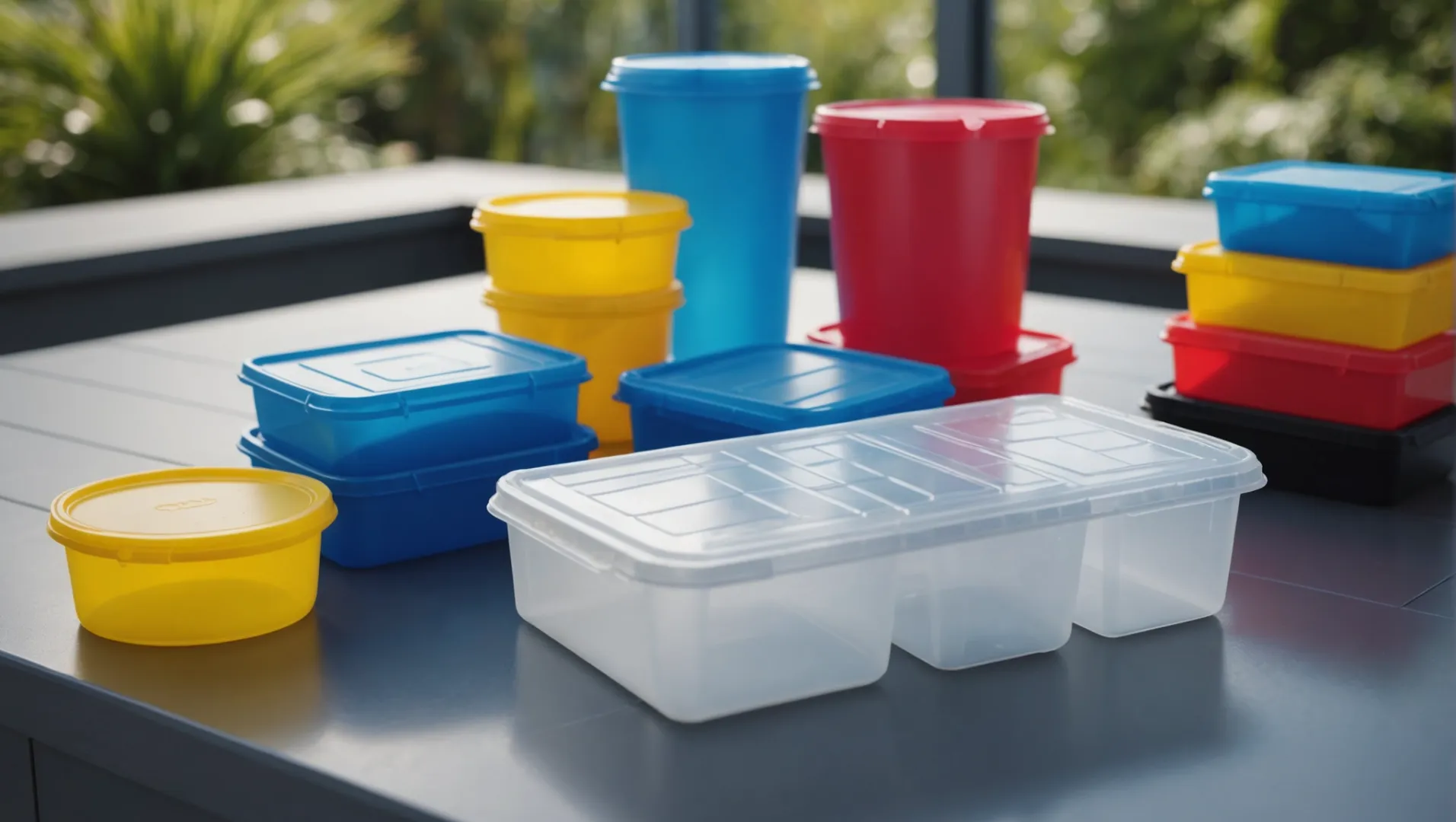 Plastic products with enhanced durability and UV protection due to titanium dioxide.