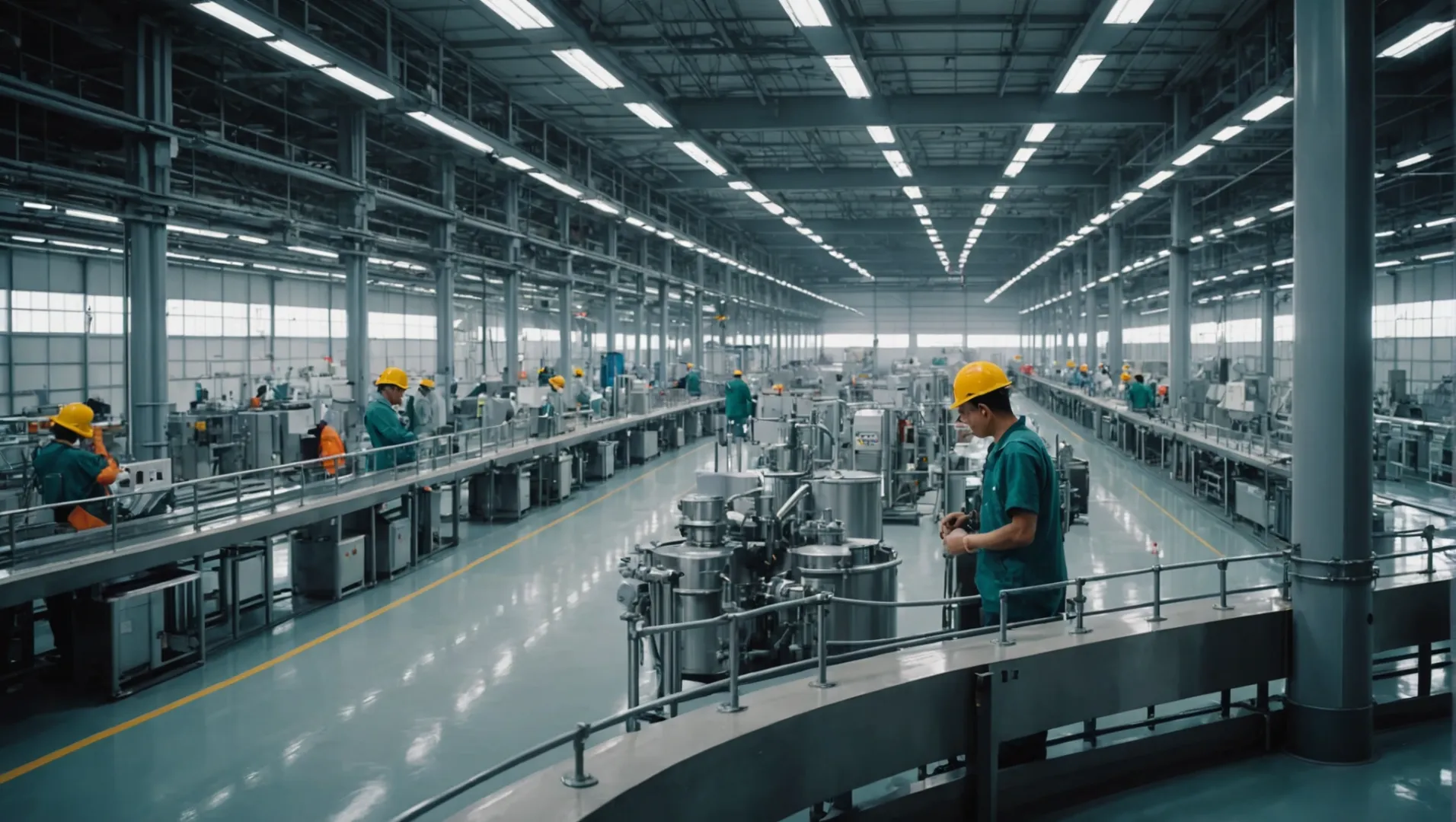 Interior of a titanium dioxide manufacturing plant in China