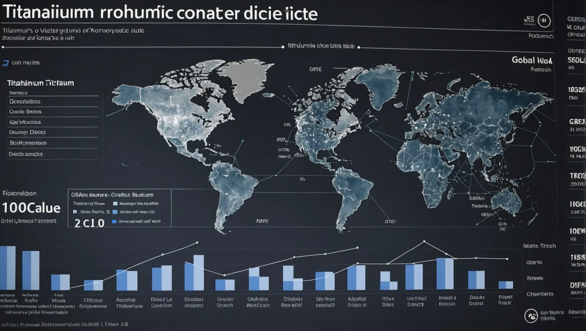 Various factors influencing titanium dioxide pricing depicted through icons and graphs.