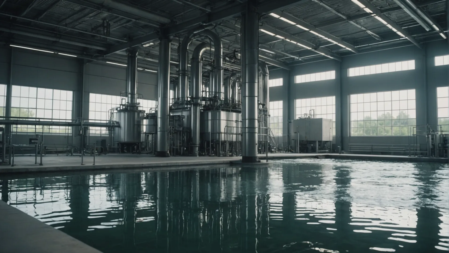 Water treatment plant with titanium dioxide photocatalyst components