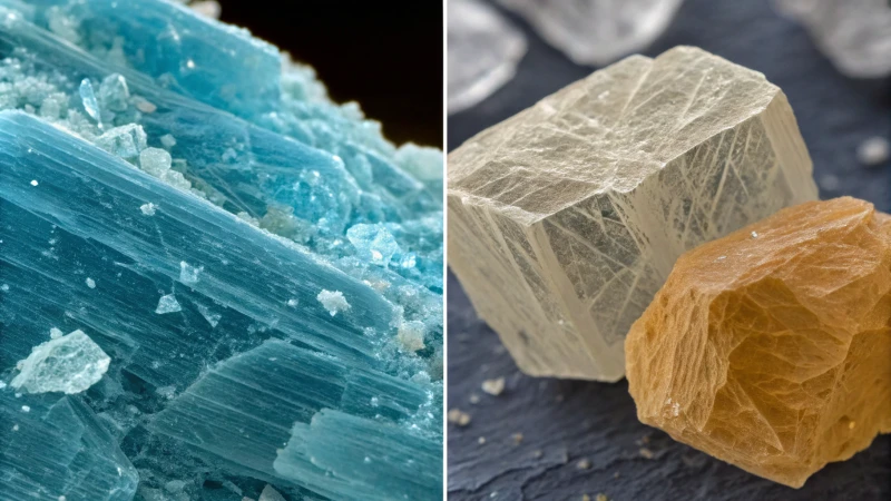 Side-by-side comparison of anatase and rutile titanium dioxide crystals