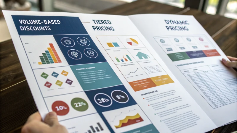 Infographic on pricing strategies for bulk purchases with graphs and icons
