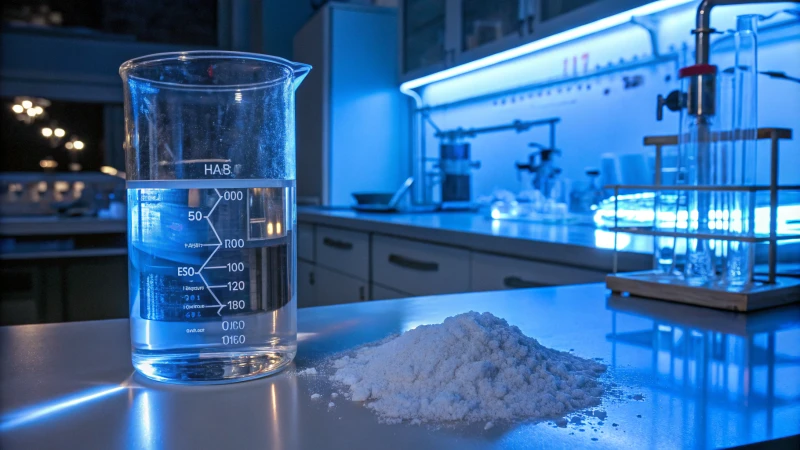 Laboratory setup with UV light and Titanium Dioxide