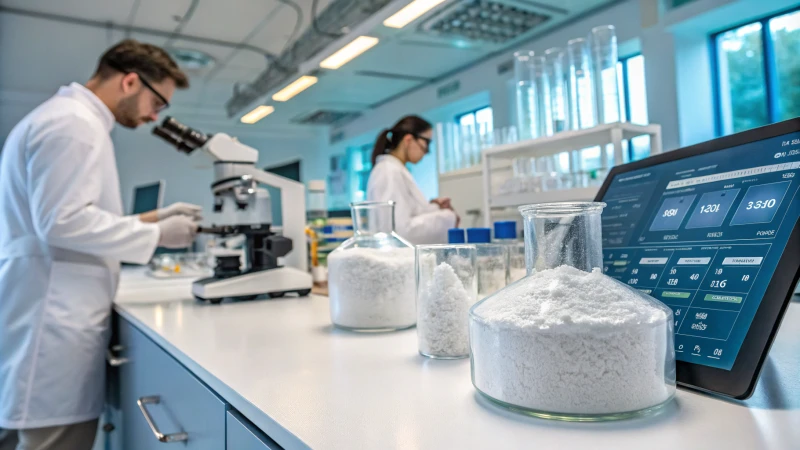 Modern laboratory with titanium dioxide research