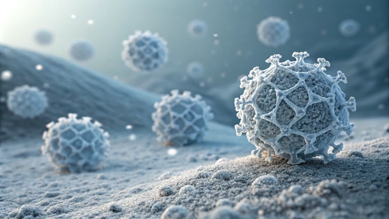 Nano titanium dioxide particles under a microscope