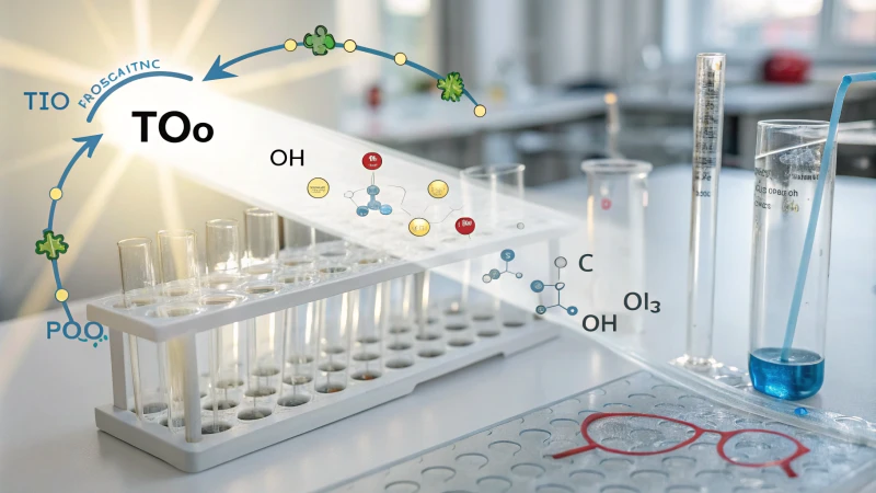 Photocatalytic process diagram of anatase TiO₂