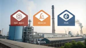 Infographic showcasing essential certifications for titanium dioxide sourcing