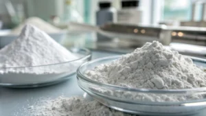 Close-up of titanium dioxide particles in a laboratory setting