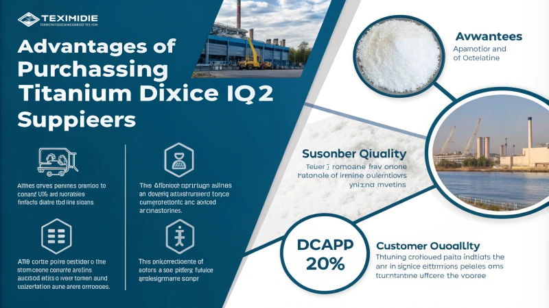 Infographic illustrating the benefits of buying titanium dioxide from suppliers