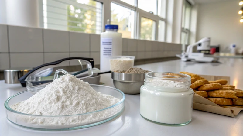 Titanium dioxide in various forms in a laboratory setting