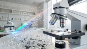 Microscopic view of titanium dioxide particles