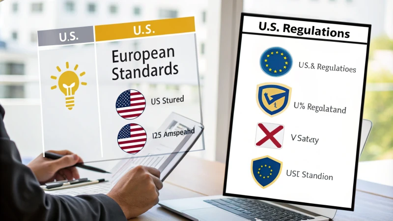 Infographic comparing U.S. regulations with European standards