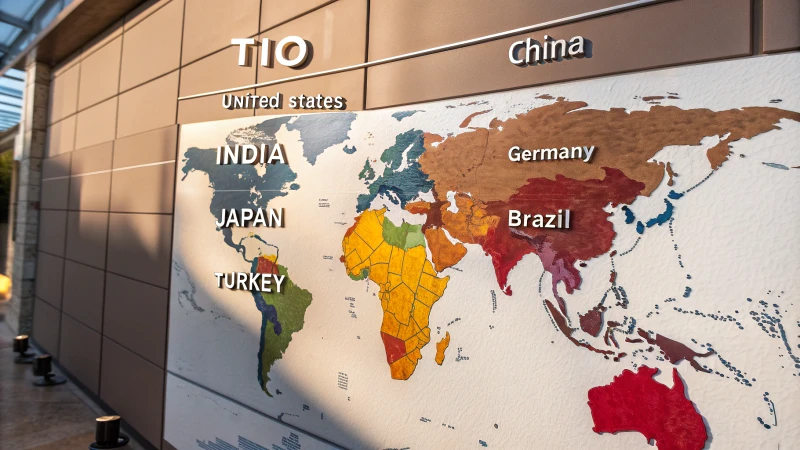 World map highlighting titanium dioxide importers