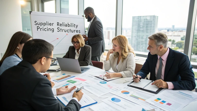Diverse professionals in a conference room discussing business