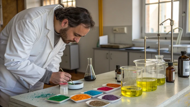 Scientist in lab coat measuring oil absorption