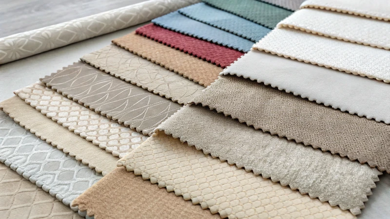 A collection of textile swatches showcasing various treatments of titanium dioxide.