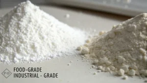 Comparison of food-grade and industrial-grade titanium dioxide powders