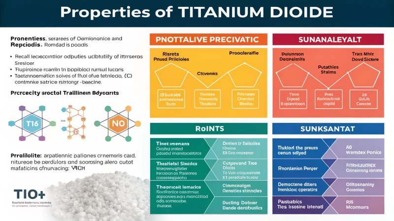 Infographic illustrating the properties and applications of titanium dioxide
