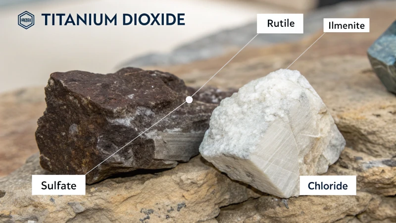 Infographic illustrating titanium dioxide sources and processing methods