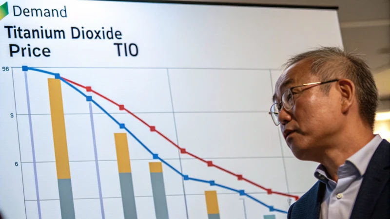 A detailed graph illustrating the impact of market demand on titanium dioxide prices.