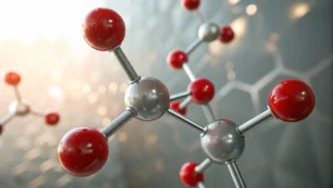 Molecular structure of Titanium Dioxide with titanium and oxygen atoms
