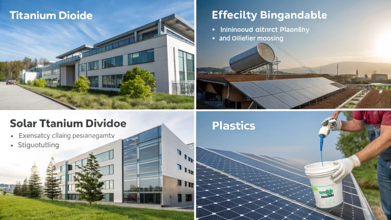 Collage of titanium dioxide applications in sustainability